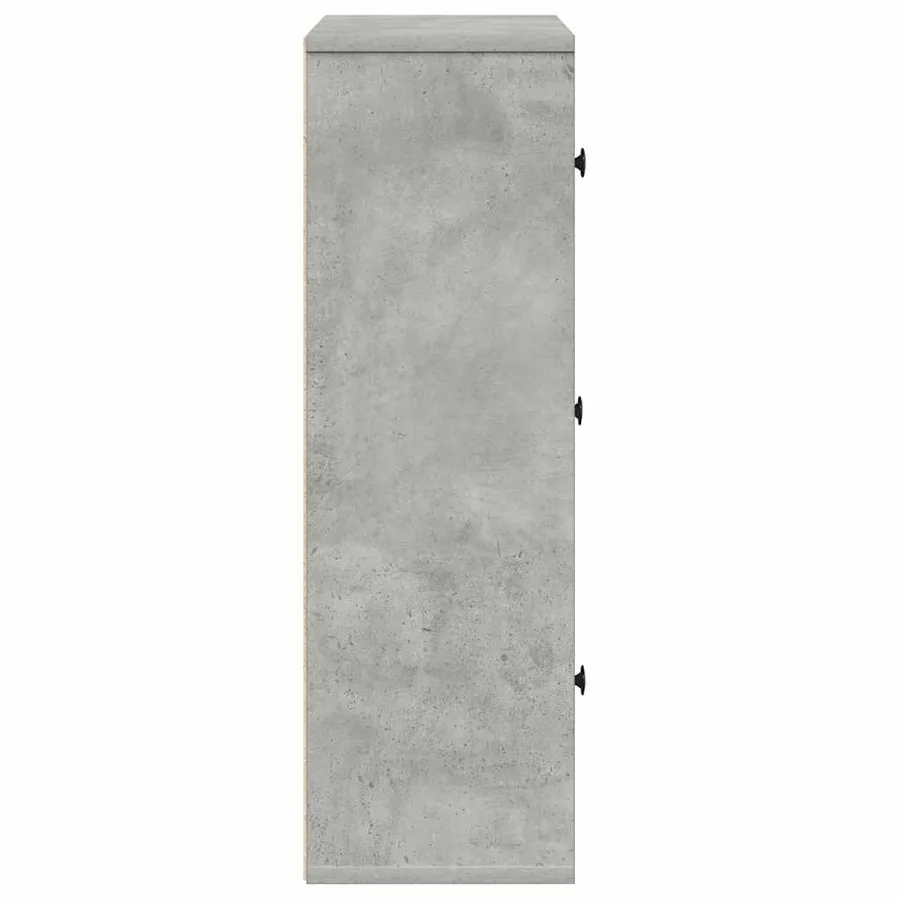 Bibliothèque gris béton 60x24x76,5 cm bois d'ingénierie - 6