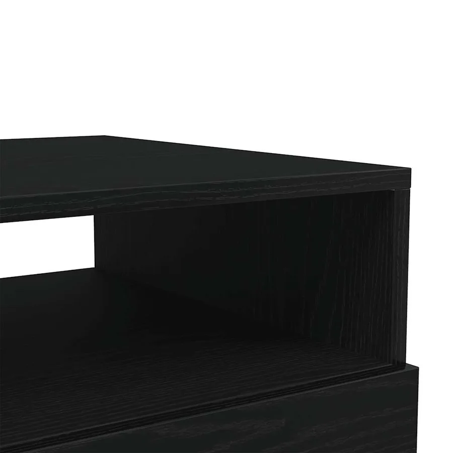Table basse avec lumières LED chêne noir 50x49x40 cm - 10