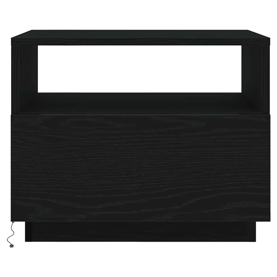 Table basse avec lumières LED chêne noir 50x49x40 cm - 6