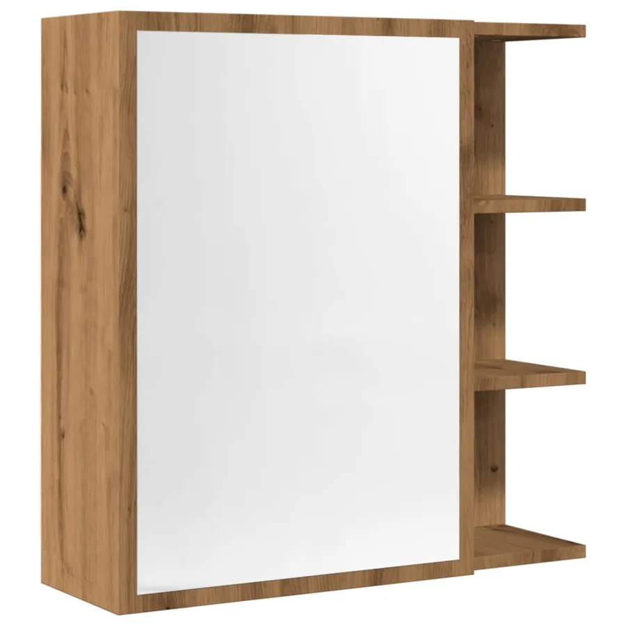 Armoire à miroir salle de bain chêne artisanal 62,5x20,5x64 cm - 2