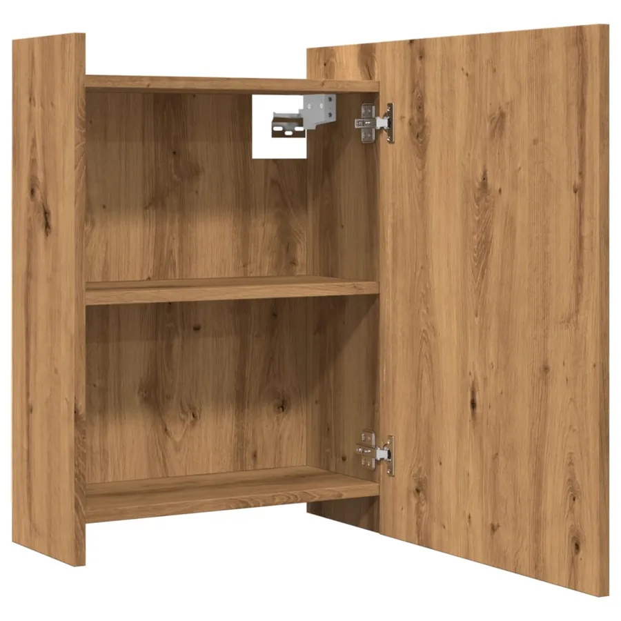 Armoire à miroir salle de bain chêne artisanal 62,5x20,5x64 cm - 4