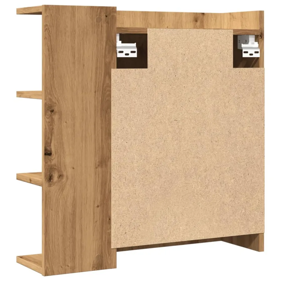 Armoire à miroir salle de bain chêne artisanal 62,5x20,5x64 cm - 7