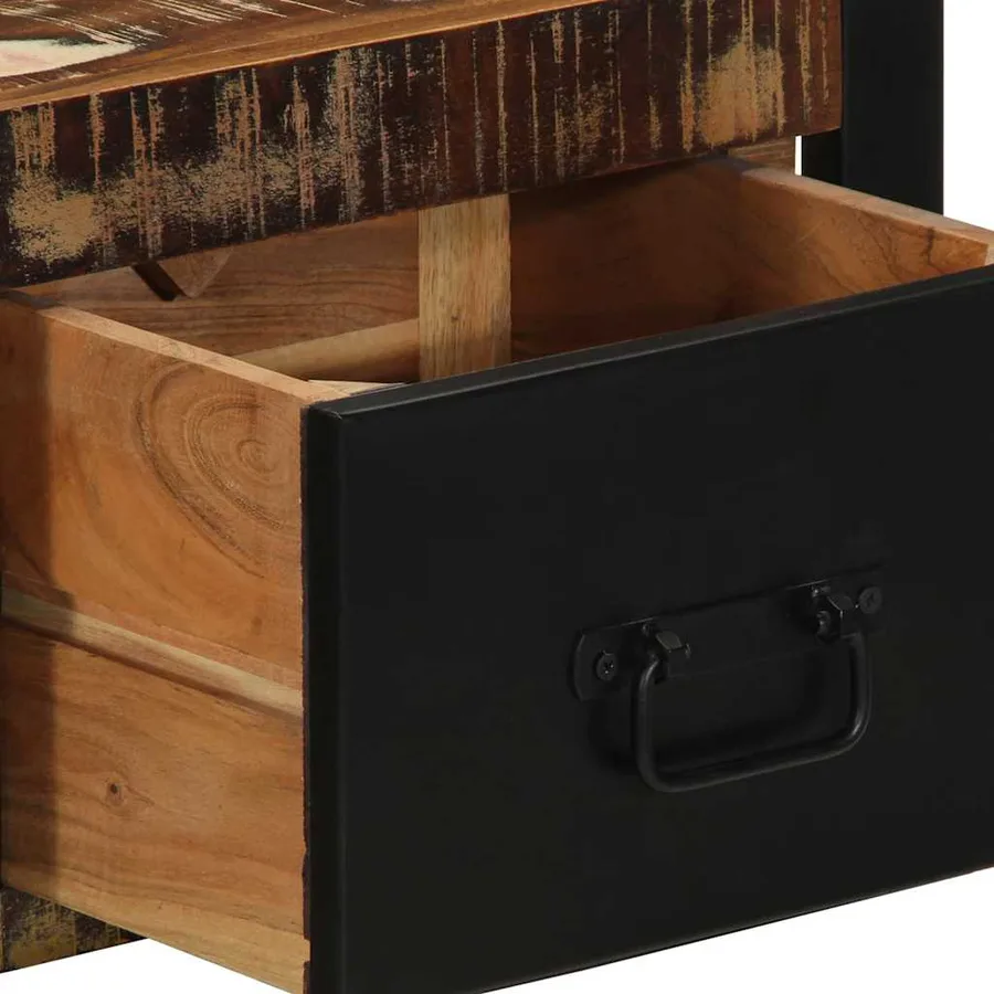 Tables de chevet 2 pcs multicolore 40x35x25cm bois récupération - 10