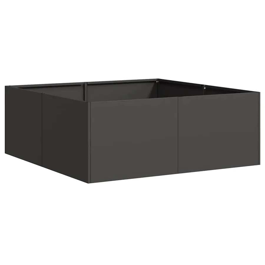 Jardinière noir 80x80x30 cm acier - 2