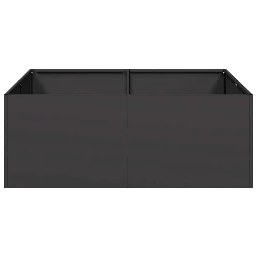 Jardinière noir 80x80x30 cm acier - 4