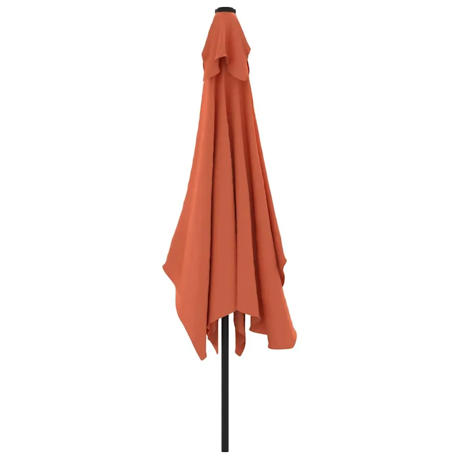 Parasol d'extérieur avec mât en métal 300x200 cm terre cuite - 4