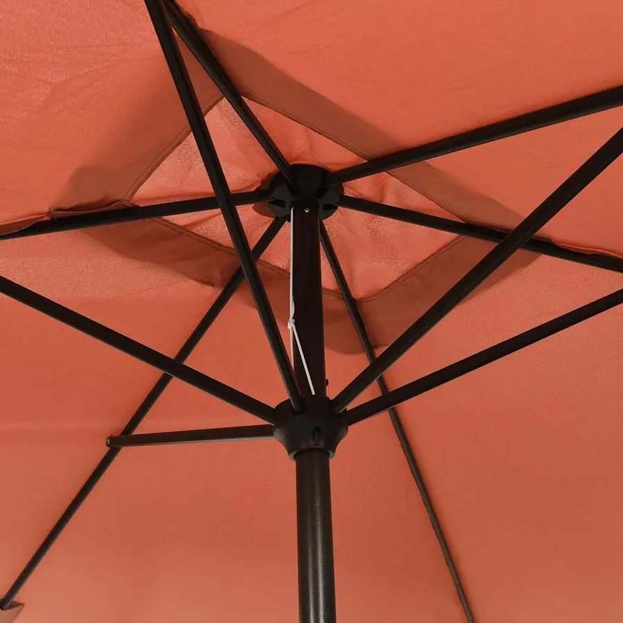 Parasol d'extérieur avec mât en métal 300x200 cm terre cuite - 5