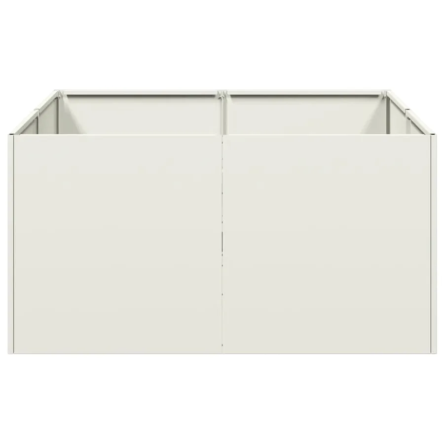 Jardinière blanc 80x80x40 cm acier laminé à froid - 4