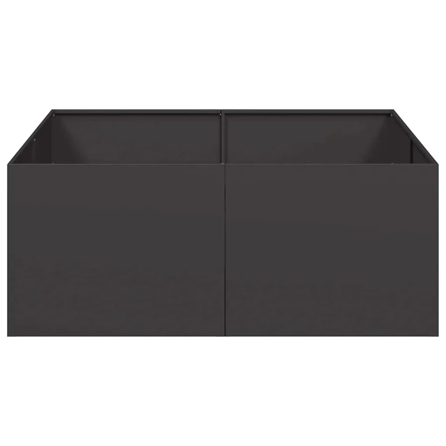 Jardinière noir 100x100x40 cm acier - 4