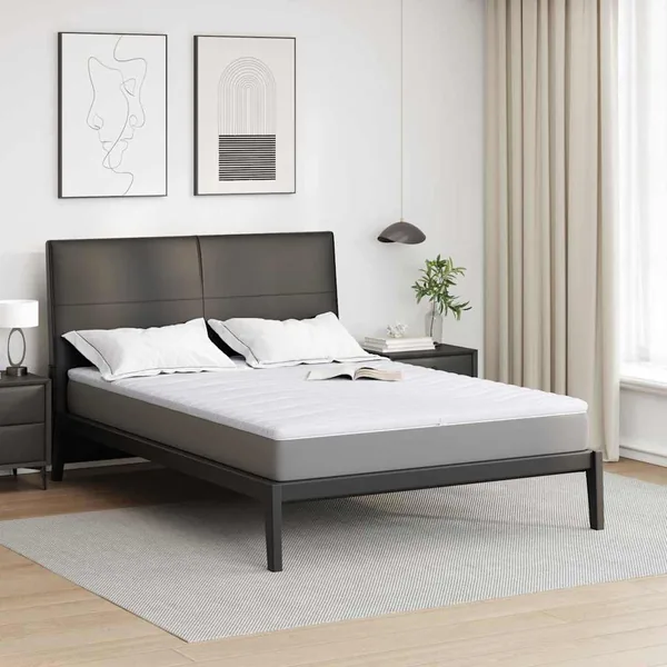 Surmatelas Blanc 140 x 200 cm Tissu en Tricot