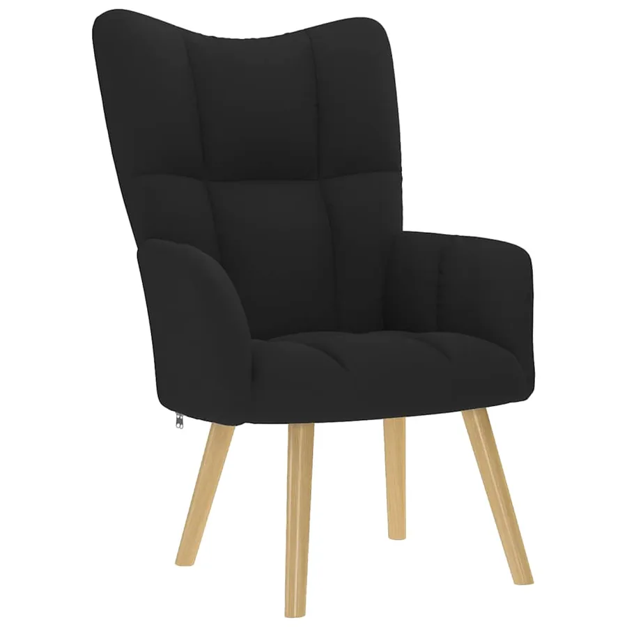 Chaise de relaxation Noir Tissu