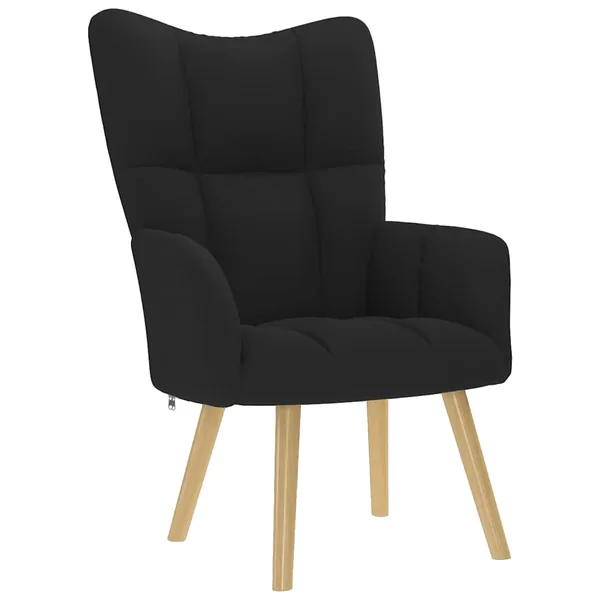 Chaise de relaxation Noir Tissu