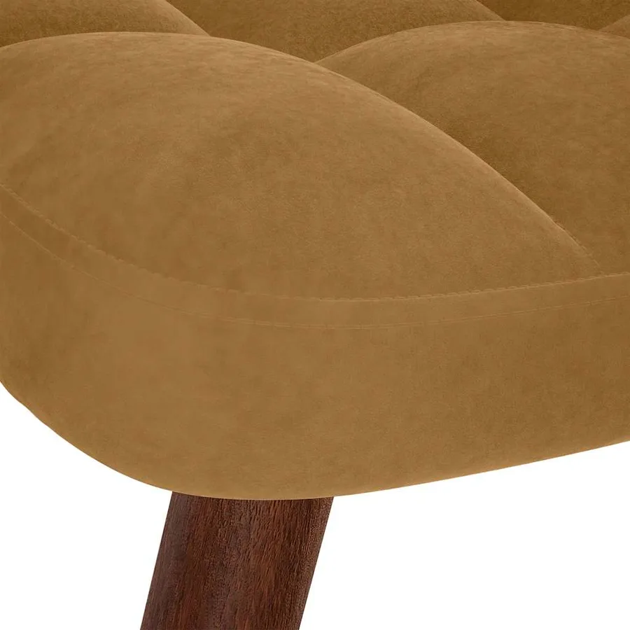 Chaise à bascule avec repose-pied marron velours - 9