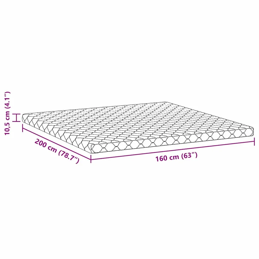 Matelas Blanc 160 x 200 cm Tissu jacquard - 12