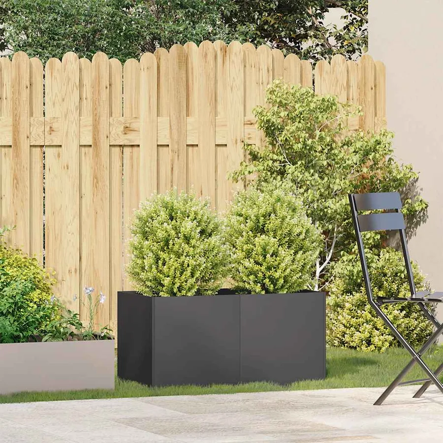 Jardinière noir 80x40x40 cm acier laminé à froid - 3