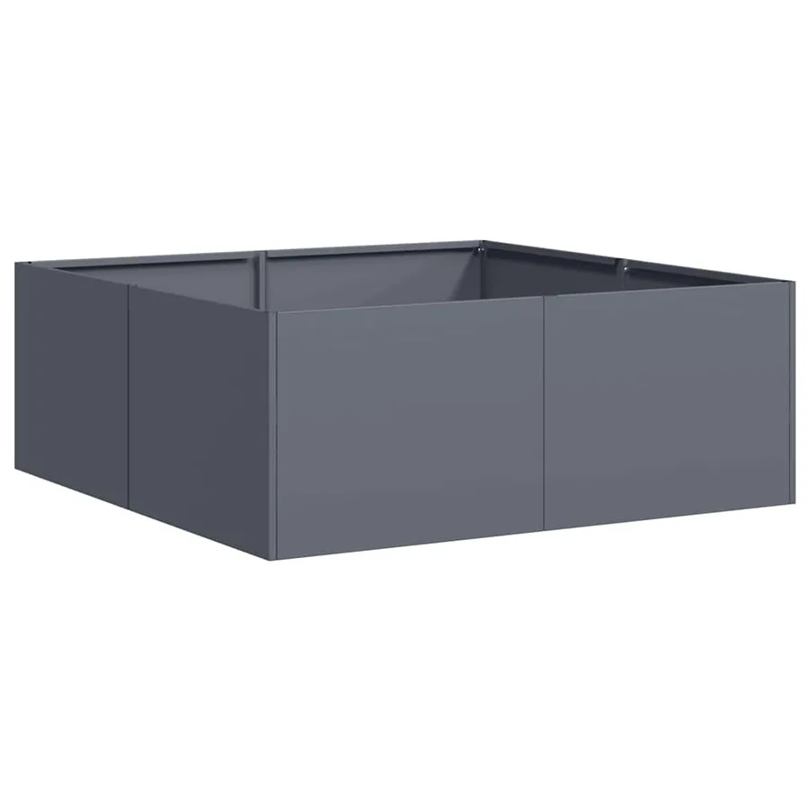 Jardinière anthracite 80x80x30 cm acier - 2