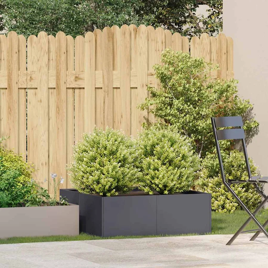 Jardinière anthracite 80x80x30 cm acier - 3