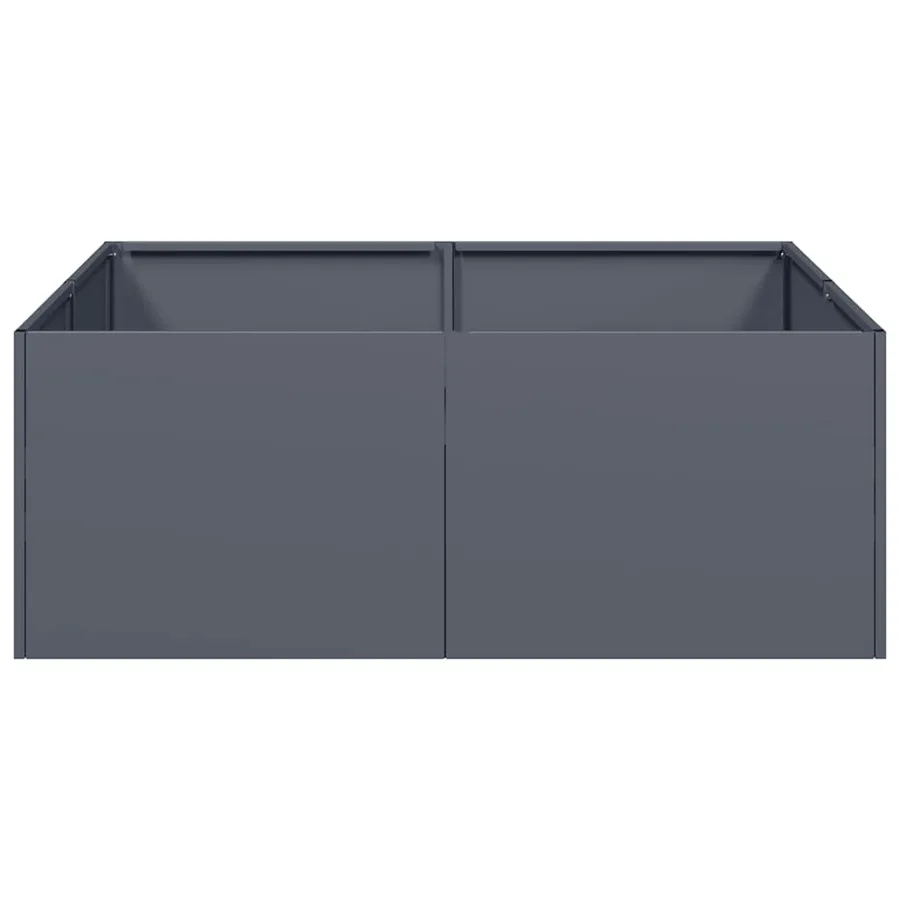 Jardinière anthracite 80x80x30 cm acier - 4