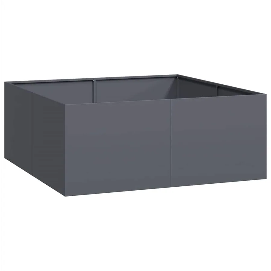 Jardinière anthracite 100x100x40 cm acier - 2