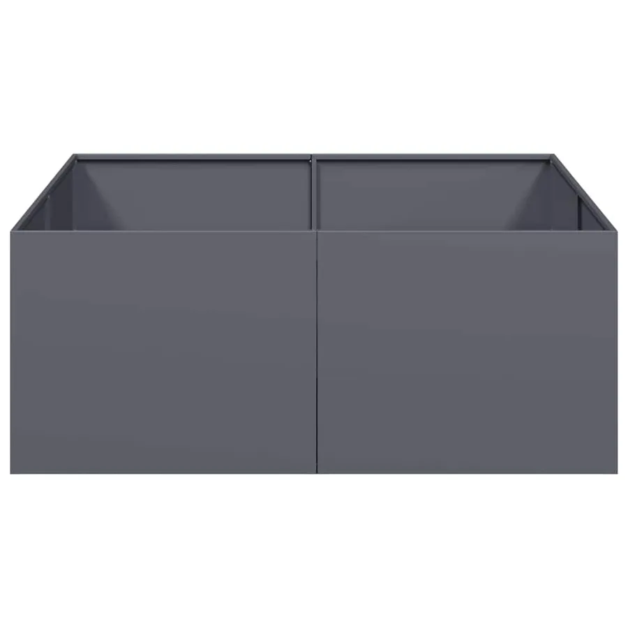 Jardinière anthracite 100x100x40 cm acier - 4