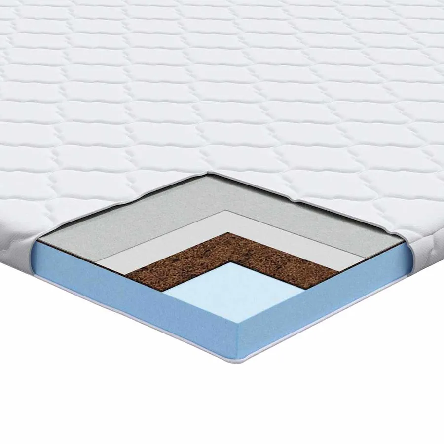 Surmatelas en Coco Blanc 90 x 200 cm Tissu jacquard - 10