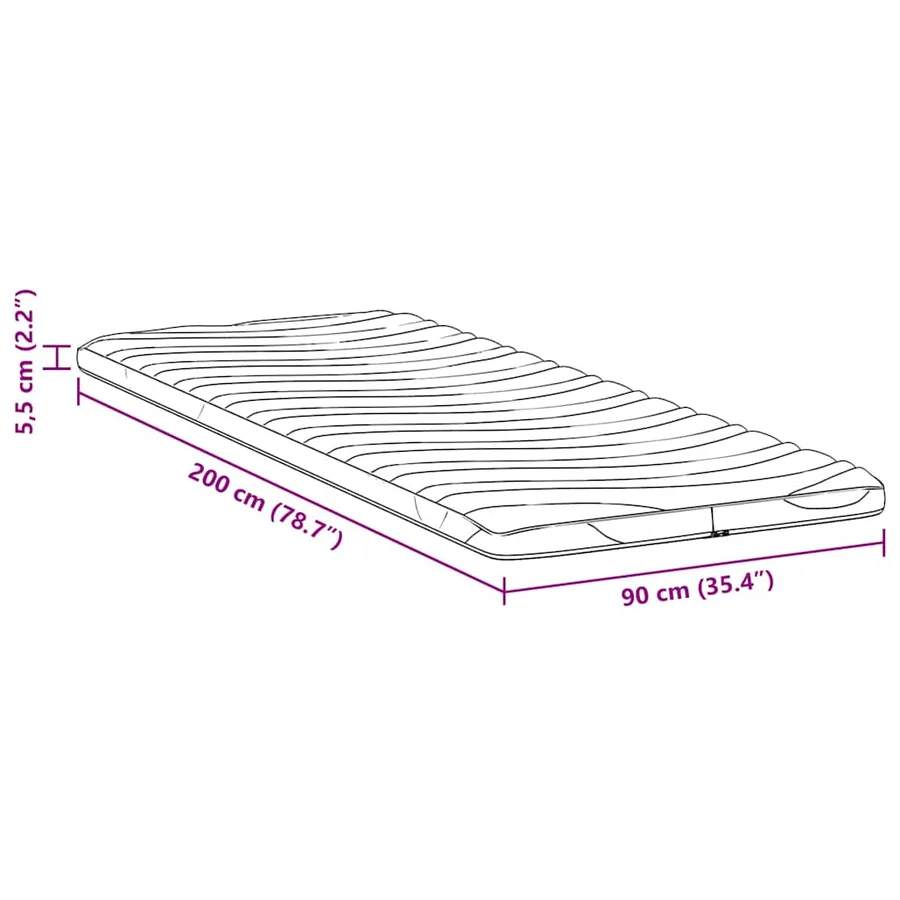 Surmatelas Blanc 90 x 200 cm Tissu en Tricot - 11