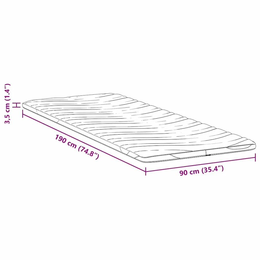 Surmatelas Blanc 90 x 190 cm Tissu en Tricot - 11