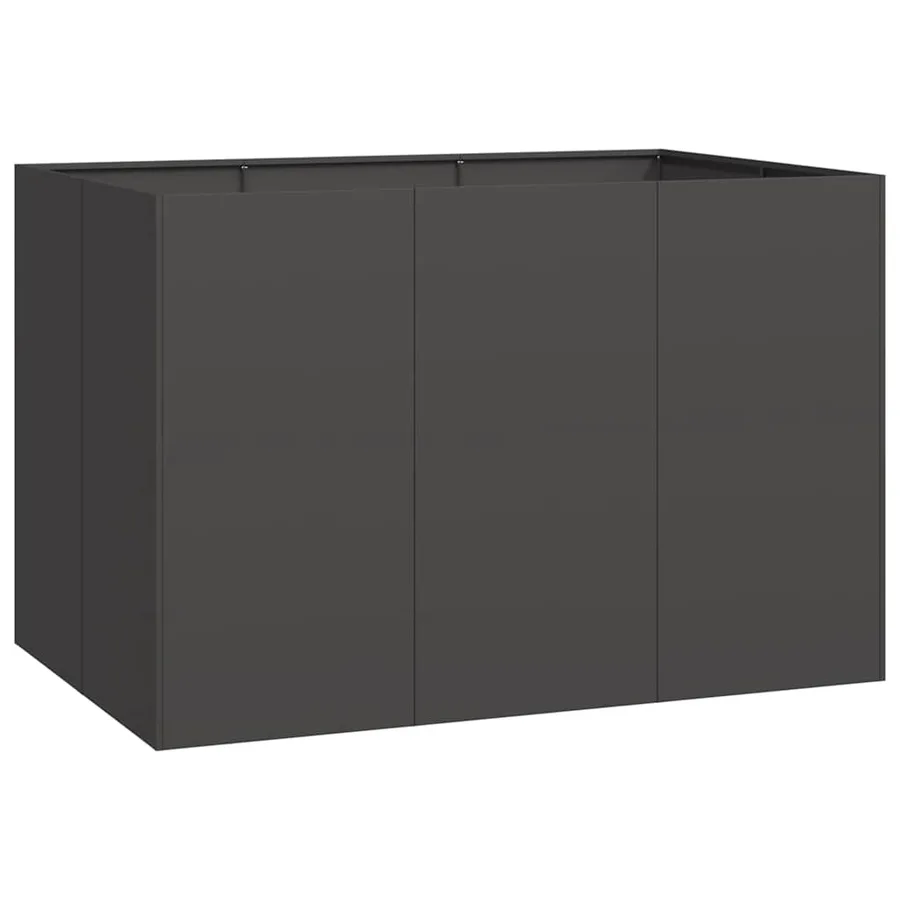 Jardinière noir 120x80x80 cm acier - 2