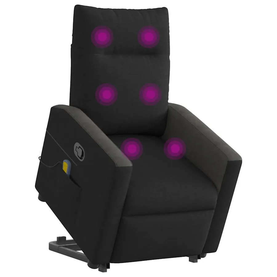Fauteuil de massage inclinable Noir Tissu - 2