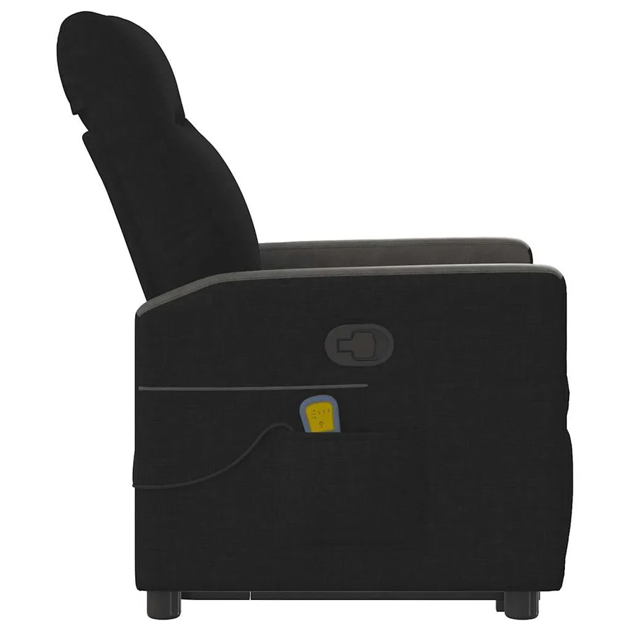 Fauteuil de massage inclinable Noir Tissu - 6