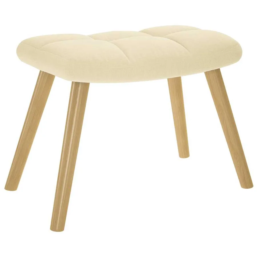 Chaise à bascule avec repose-pied Crème Tissu - 5
