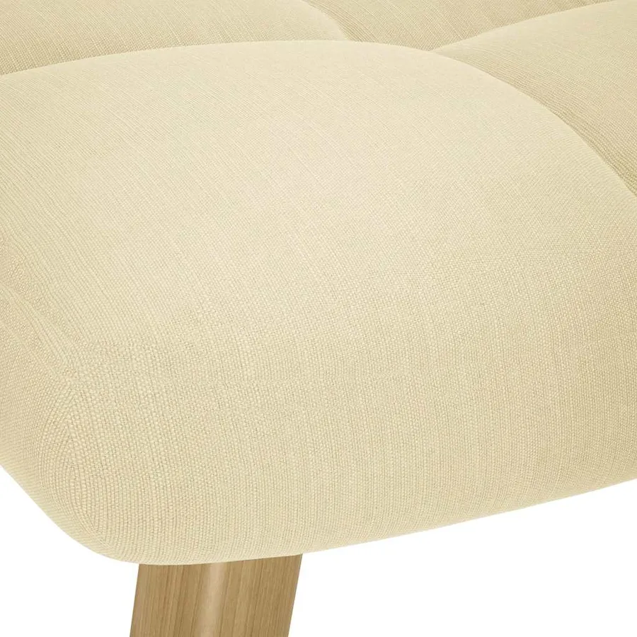 Chaise à bascule avec repose-pied Crème Tissu - 8
