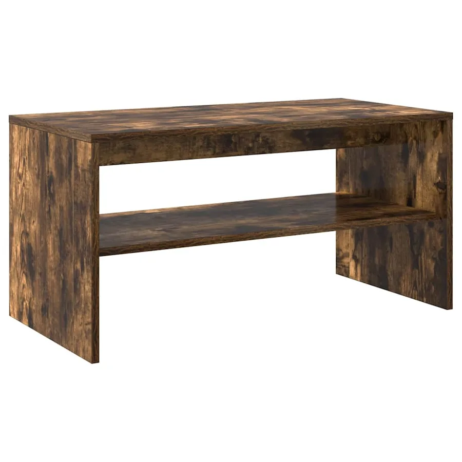 Meuble TV chêne fumé 80x40x40 cm bois d'ingénierie - 7