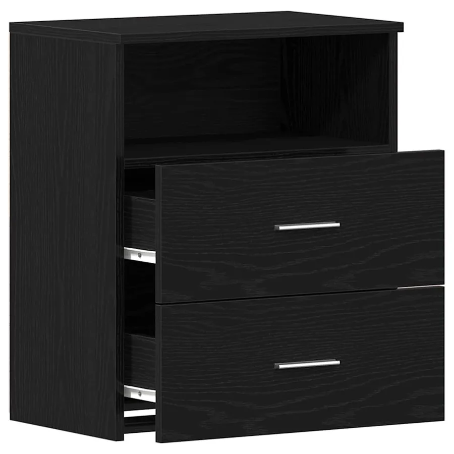 Table de nuit 2 pcs Chêne noir 50 x 32 x 60cm Bois d'ingénierie - 5