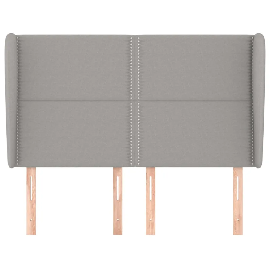 Tête de lit avec oreilles Gris clair 147x23x118/128 cm Tissu - 3