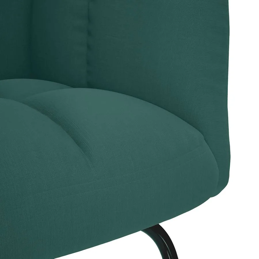 Chaise à bascule avec repose-pied Vert foncé Tissu - 9