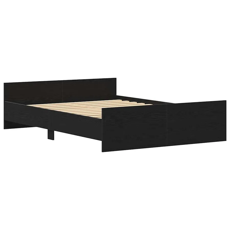 Cadre de lit sans matelas chêne noir 120 x 190 cm bois d'ingénierie - 5