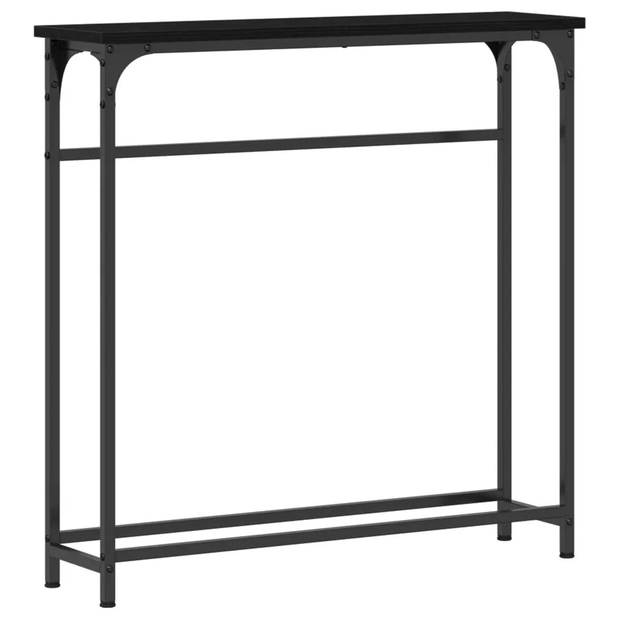 Table console Chêne noir 75 x 19,5 x 75 cm Bois d'ingénierie - 2