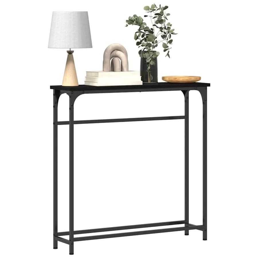 Table console Chêne noir 75 x 19,5 x 75 cm Bois d'ingénierie - 3