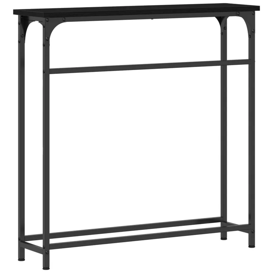 Table console Chêne noir 75 x 19,5 x 75 cm Bois d'ingénierie - 7