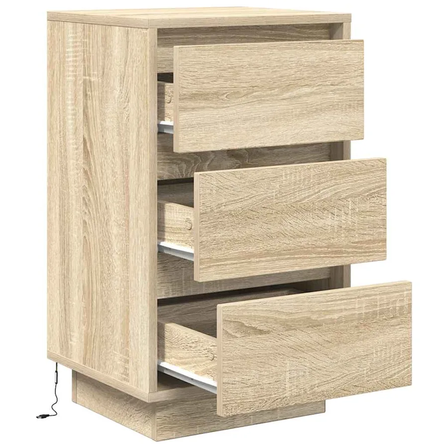 Table de chevet avec lumières LED chêne sonoma 38x34x65 cm - 6