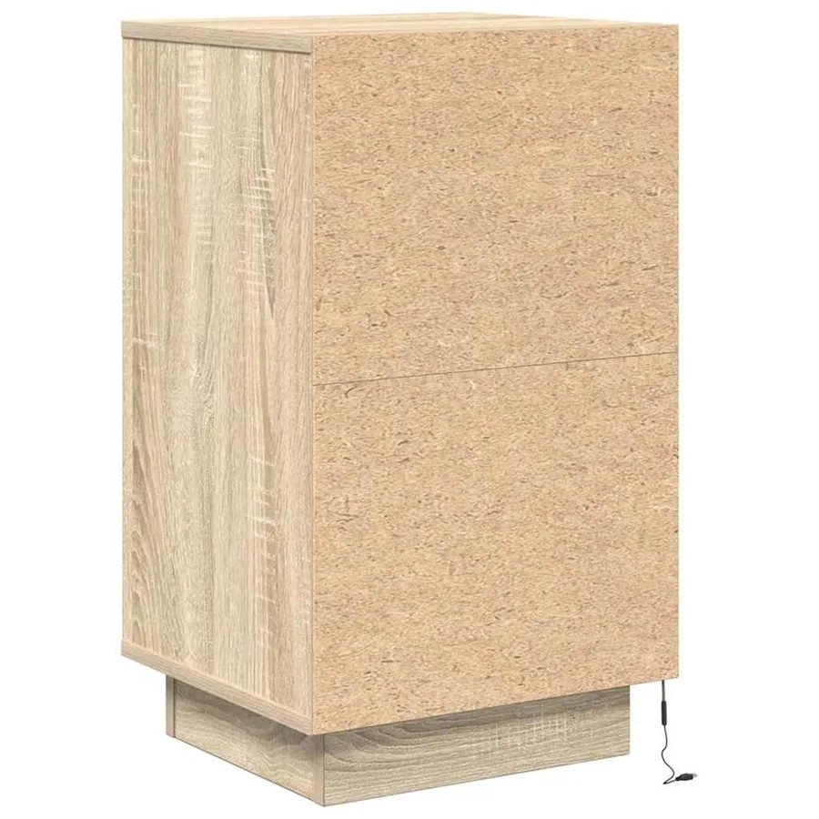 Table de chevet avec lumières LED chêne sonoma 38x34x65 cm - 9