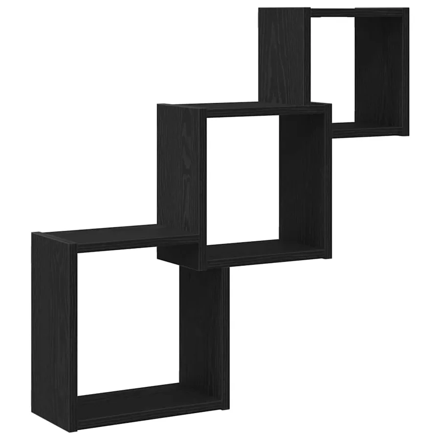 Étagères murales cubiques en chêne noir 68 x 15 x 68 cm bois d'ingénierie - 2