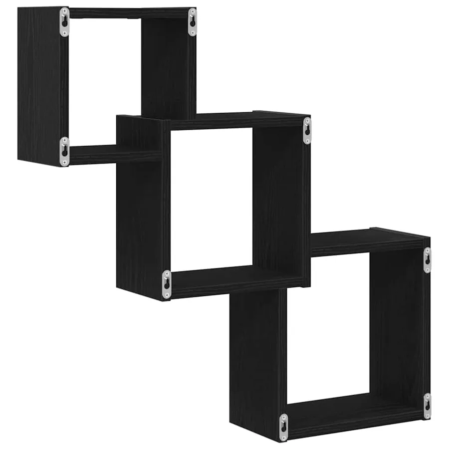 Étagères murales cubiques en chêne noir 68 x 15 x 68 cm bois d'ingénierie - 7