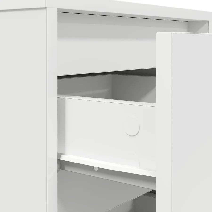 Table de chevet avec lumières LED blanc 38x34x65 cm - 10