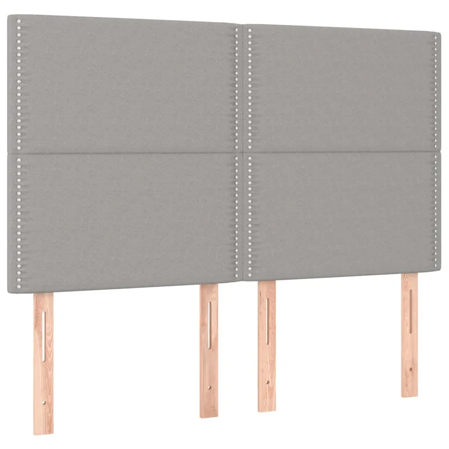 Sommier à lattes de lit avec matelas Gris clair 140x200cm Tissu - 5