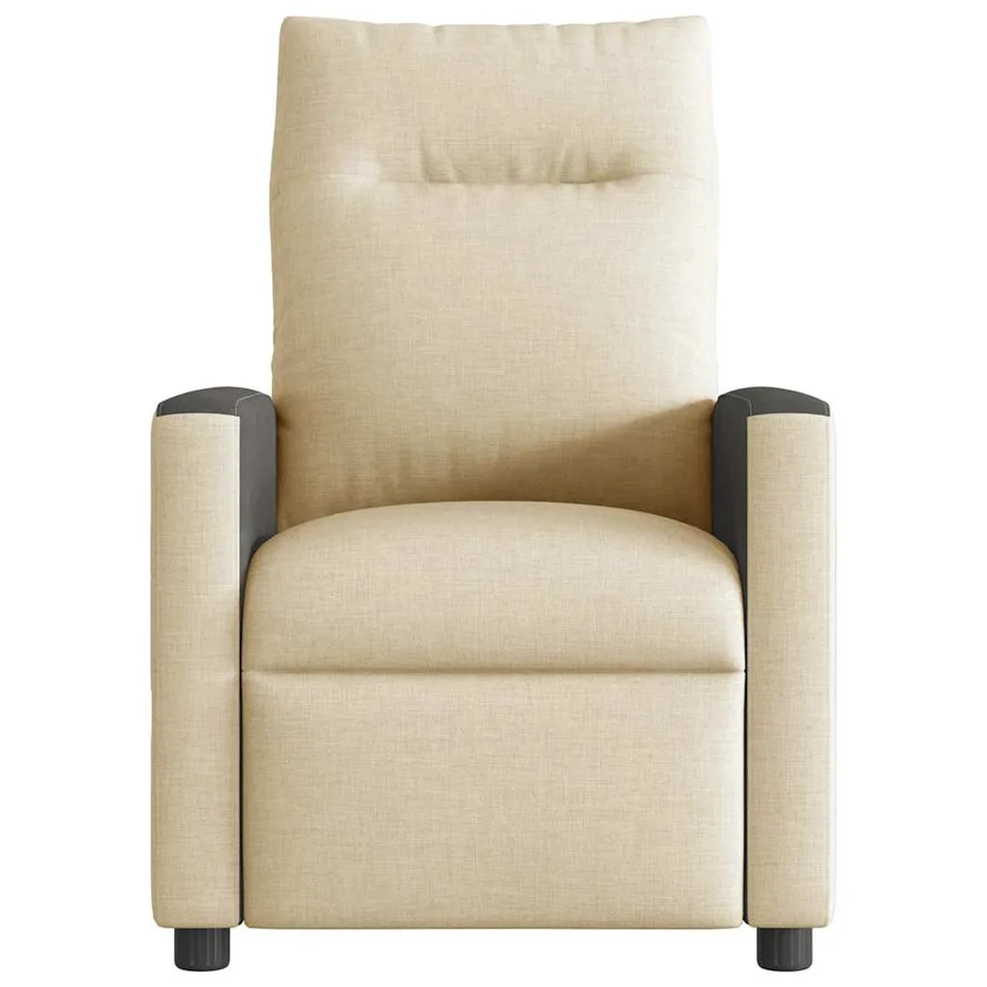 Fauteuil inclinable de massage électrique crème tissu - 5