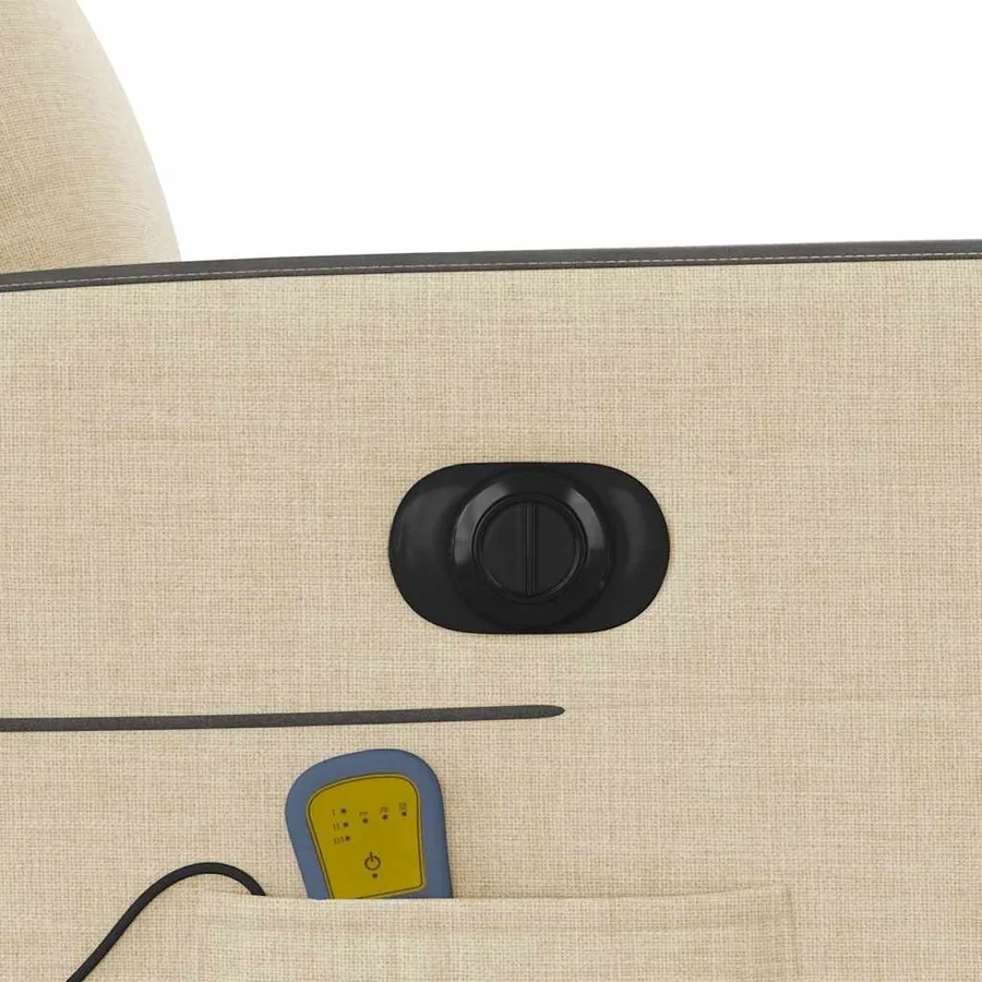 Fauteuil inclinable de massage électrique Crème Tissu - 16