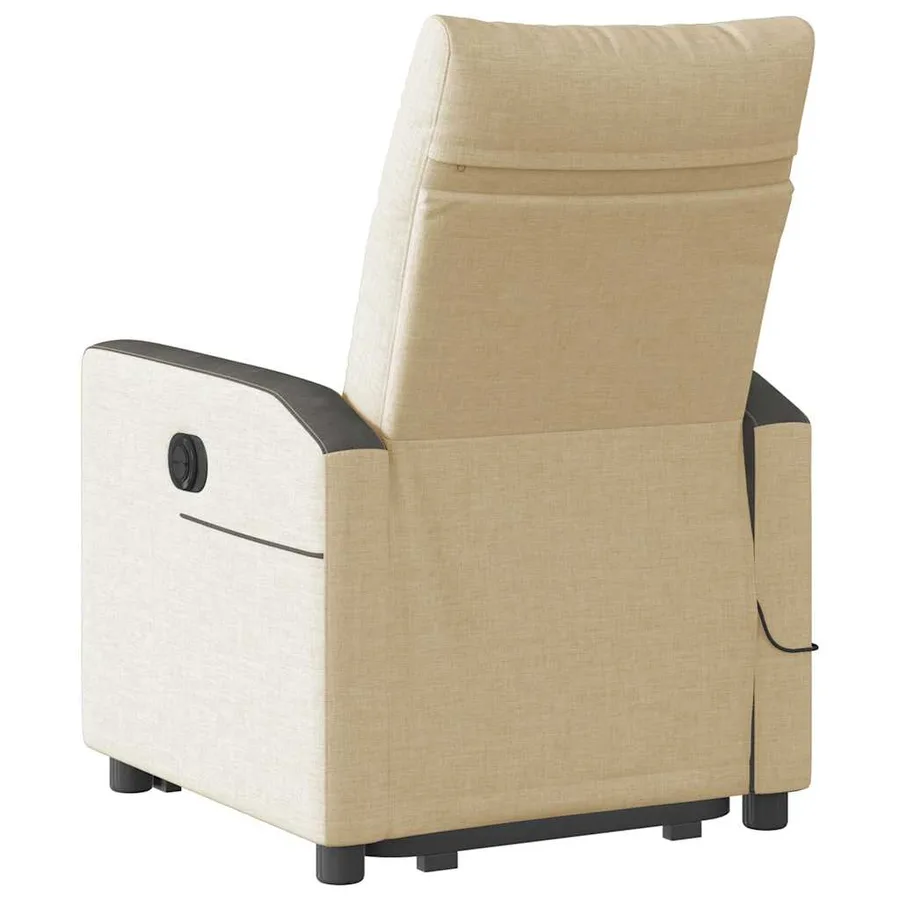 Fauteuil inclinable de massage électrique Crème Tissu - 7