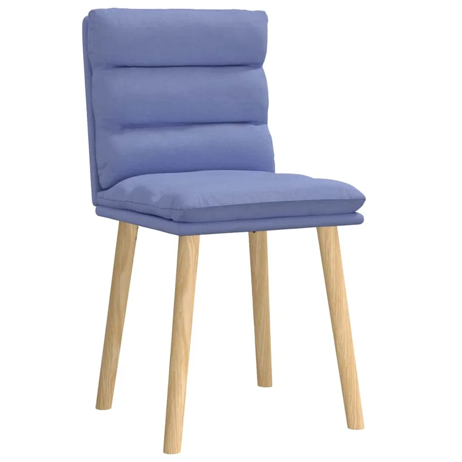 Chaises à manger lot de 2 bleu jean tissu - 3